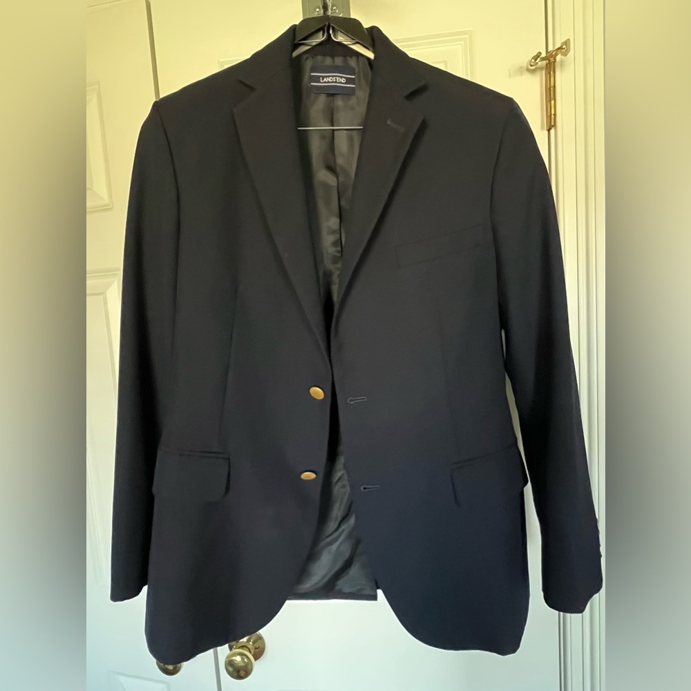 Lands End Uniform Navy Blazer with Gold Buttons. Men’s size 38 regular